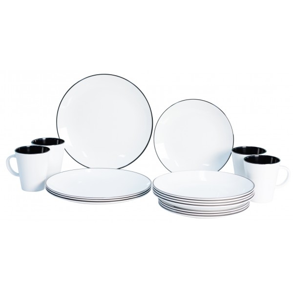 Gimex Linea Black 16-Osainen Astiasto