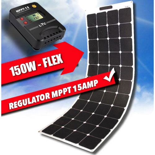 LTC Aurinkopaneeli Flat Line 150W Sis. MPPT-Säätimen