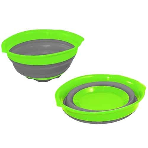 Silikoni Kulho 3L Taitettava Lime/Harmaa