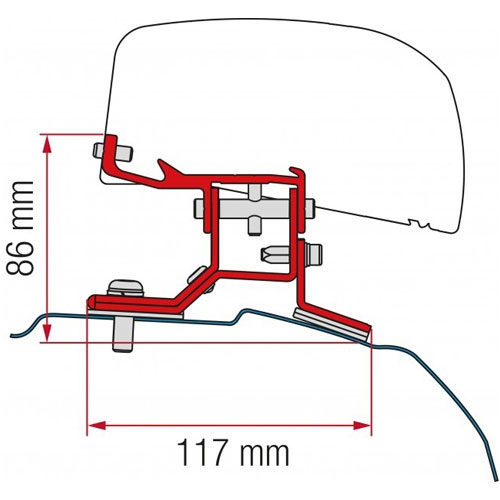 Fiamma Adapteri F40 Ford Custom L1 2012-