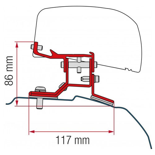 Fiamma Adapteri F40 Ford Custom L2 2012-