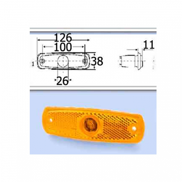 Sivusuuntavalo 126 x 38 mm