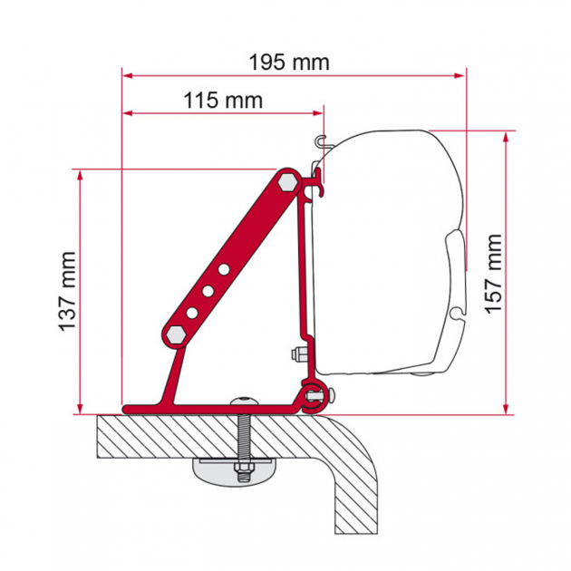 Fiamma Kattoadapteri Seinäasennettavaan F45