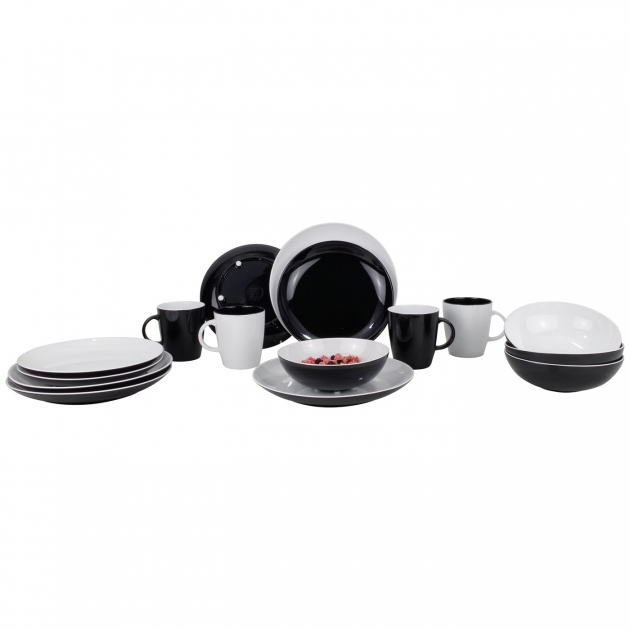 Gimex Melamiini Astiasto 16-osainen Classic Line Black&White