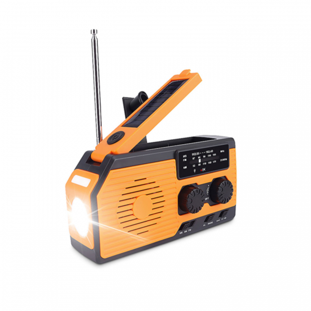 Hätäradio Kammella AM-FM Aurinkokennolla Sis. USB