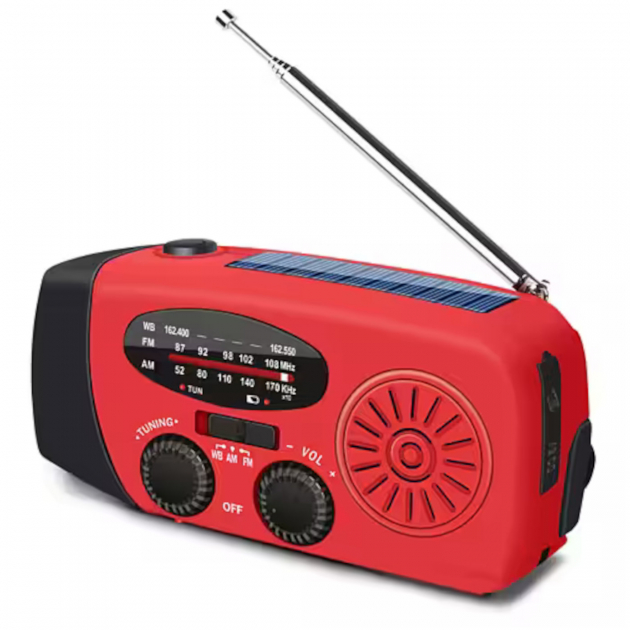 Hätäradio Kammella AM-FM Aurinkokennolla Sis. USB