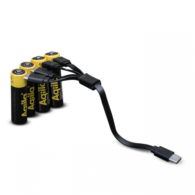 Aqiila Oppladbare AA-Batterier USB-C 4pk