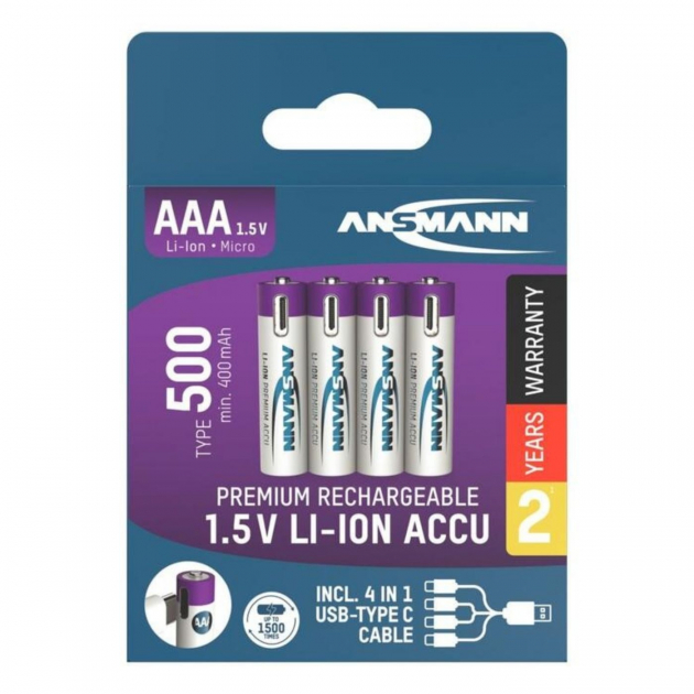 Ansmann Ladattavat Paristot AAA 4-pack