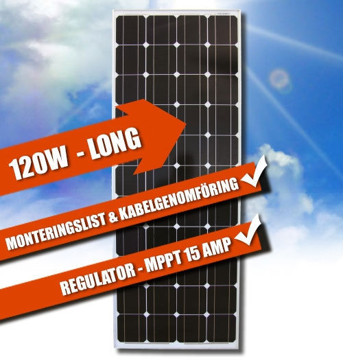 LTC Täydellinen Aurinkokennopaketti Long 120W MPPT ryhmässä Matkailuvaunu & Matkailuauto / Elektroniikka / Aurinkopaneelit @ Campmarket (66898)