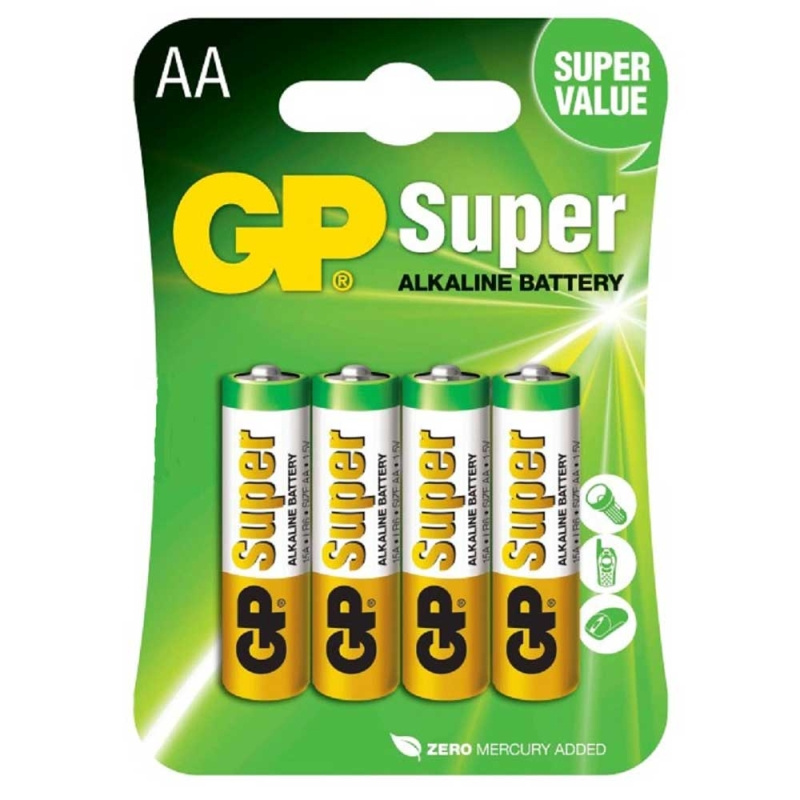 GP Batteri LR6/AA Super 4-pack ryhmässä Matkailuvaunu & Matkailuauto / Elektroniikka / Akut & Muuntimet / Akut @ Campmarket (67694)