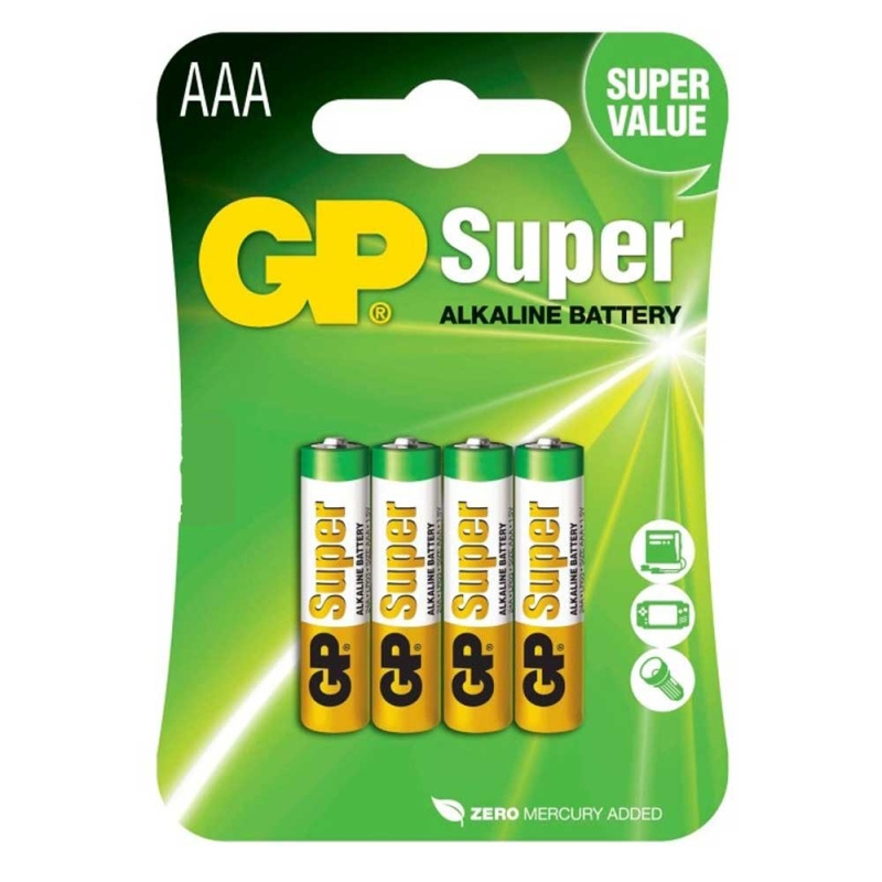 GP Batteri LR03/AAA Super 4-pack ryhmässä Matkailuvaunu & Matkailuauto / Elektroniikka / Akut & Muuntimet / Akut @ Campmarket (67695)