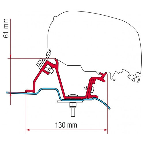 Fiamma Adapteri F65/F80 Crafter/Sprinter H2 -2020 ryhmässä Matkailuvaunu & Matkailuauto / Pakettiautot & Retkeilyautot / Markiisit / Markiisi Adapterit / Fiamma / F65/F80-Crafter/Sprinter @ Campmarket (67759)