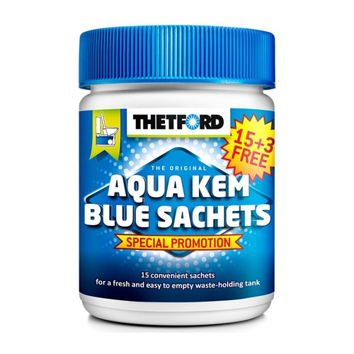 Aqua Kem Blue Sachets 15+3 ryhmässä Vesi & Sanitaatio / Kemikaalit / WC/Säiliön Puhdistus & Varusteet @ Campmarket (69619)