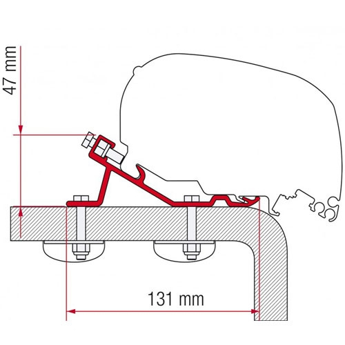 Fiamma Adapteri F65/F80 Vakio ryhmässä Matkailuvaunu & Matkailuauto / Pakettiautot & Retkeilyautot / Markiisit / Markiisi Adapterit / Fiamma / F35/F40-Muut Ajoneuvot @ Campmarket (70470)