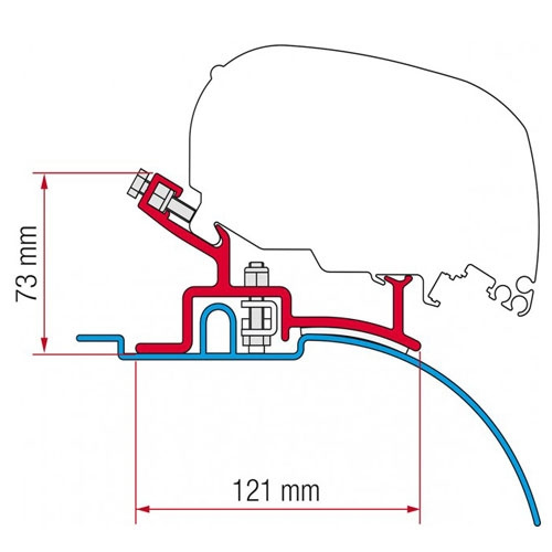 Fiamma Adapteri F80 Ducato/Boxer/Jumper H2 94-06 ryhmässä Matkailuvaunu & Matkailuauto / Pakettiautot & Retkeilyautot / Markiisit / Markiisi Adapterit / Fiamma / F65/F80-Ducato/Jumper/Boxer @ Campmarket (71183)