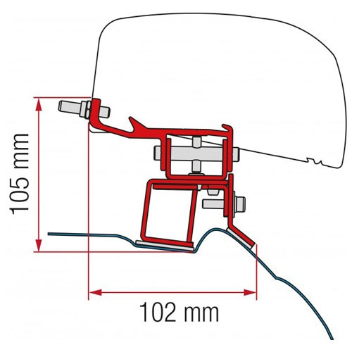 Fiamma Adapteri F40 Merecedes V-Class 2014- ryhmässä Matkailuvaunu & Matkailuauto / Pakettiautot & Retkeilyautot / Markiisit / Markiisi Adapterit / Fiamma / F35/F40-Muut Ajoneuvot @ Campmarket (71194)