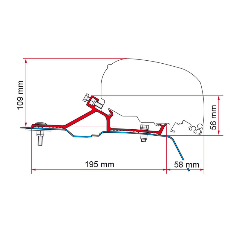 Fiamma Adapteri F65/80 Master/Movano/NV400 H2-L2/L3 2010- ryhmässä Matkailuvaunu & Matkailuauto / Pakettiautot & Retkeilyautot / Markiisit / Markiisi Adapterit / Fiamma / F65/F80-Master/Movano @ Campmarket (72450)