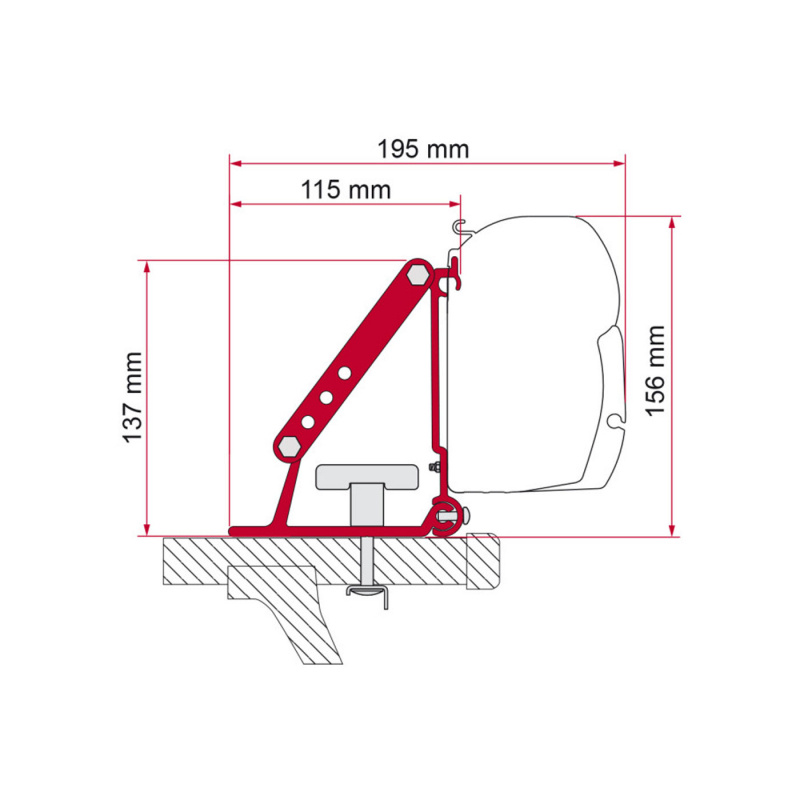 Fiamma Adapteri F45/Compass/F35pro Kit Auto ryhmässä Matkailuvaunu & Matkailuauto / Pakettiautot & Retkeilyautot / Markiisit / Markiisi Adapterit / Fiamma / F35/F40-Muut Ajoneuvot @ Campmarket (72749)