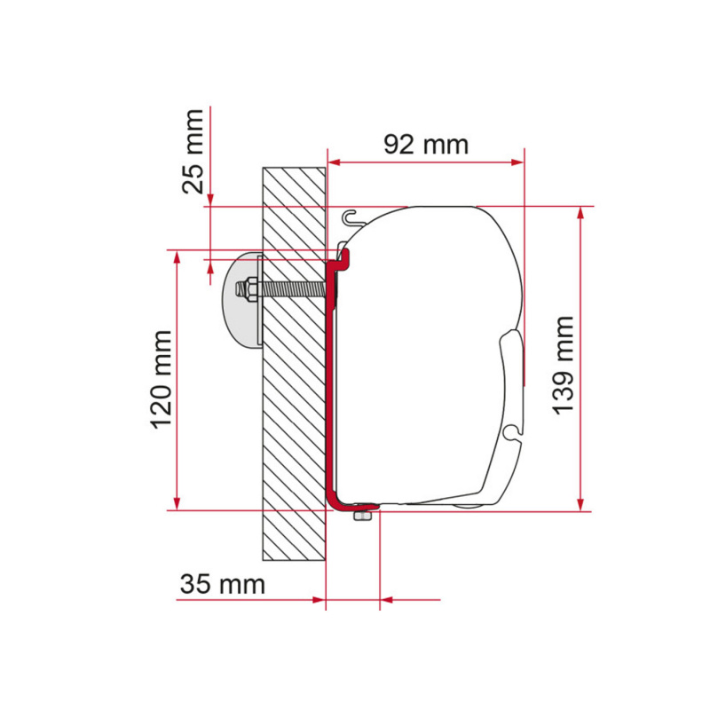 Fiamma Adapteri Vakio AS 120 F45 260-400cm ryhmässä Etuteltat & Markiisit / Markiisit / Matkailuauto Markiisit / Fiamma / Adapterit @ Campmarket (73165)