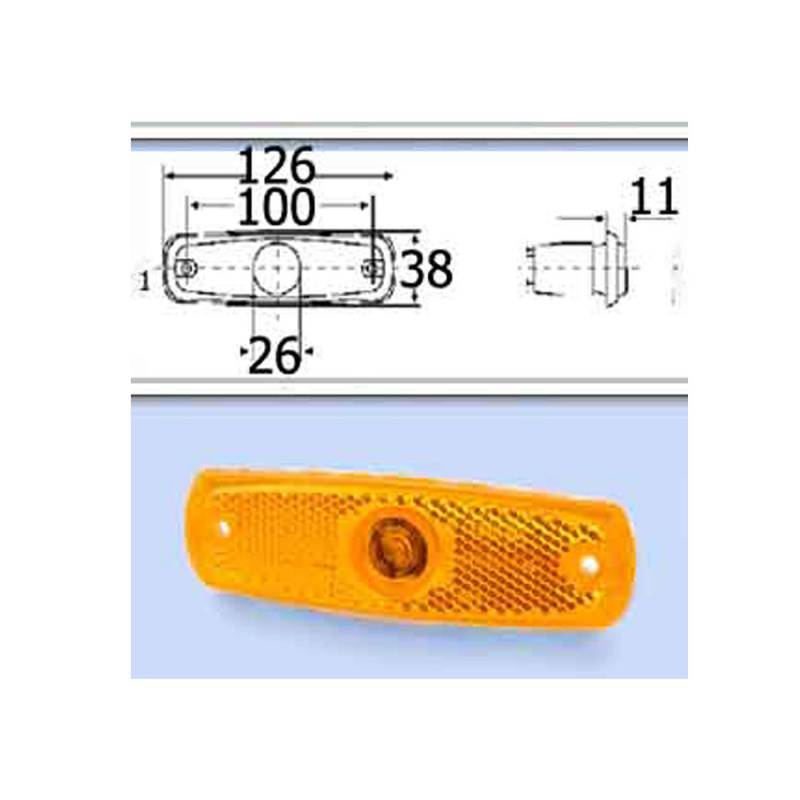 Sivusuuntavalo 126 x 38 mm ryhmässä Matkailuvaunu & Matkailuauto / Elektroniikka / Liikenne- & Ulkovalaistus / Sivuvalot @ Campmarket (74114)