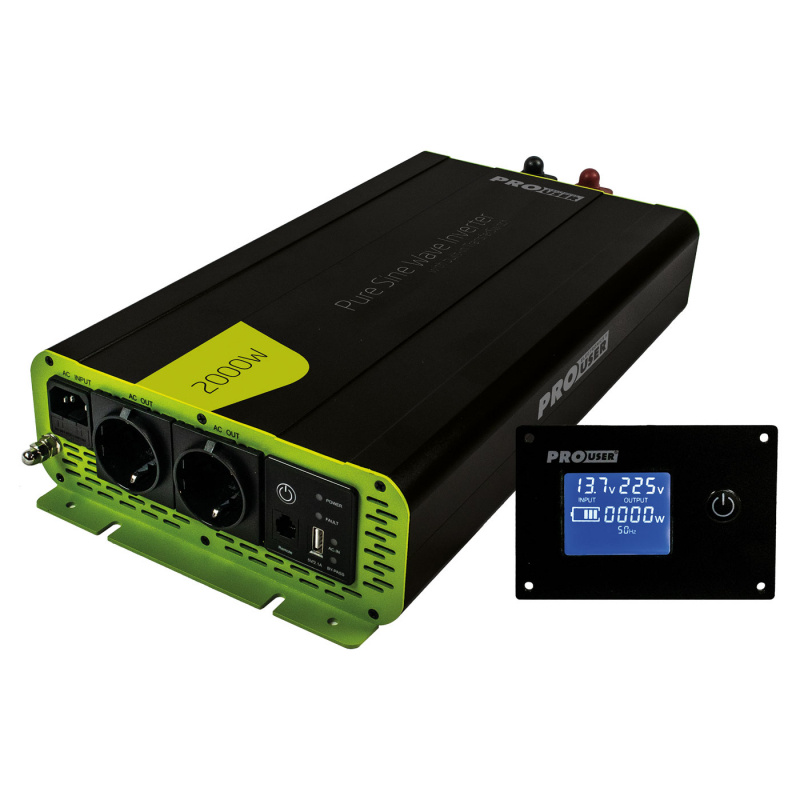 Pro-User Inverteri 2000W PSI2000TX ryhmässä Matkailuvaunu & Matkailuauto / Elektroniikka / Akut & Muuntimet / Invertteri & Muunnin @ Campmarket (80602)