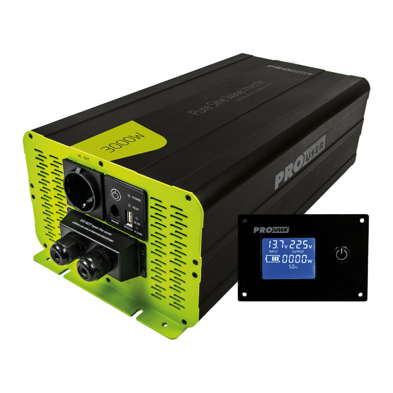 Pro-User Inverteri 3000W PSI3000TX ryhmässä Matkailuvaunu & Matkailuauto / Elektroniikka / Akut & Muuntimet / Invertteri & Muunnin @ Campmarket (80603)
