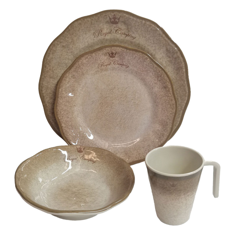 Royal Camping Sand Melamiiniastiasto16-osainen ryhmässä Kotitalous & Keittiö / Tarjoilu / Täydelliset Astiastot @ Campmarket (80616)