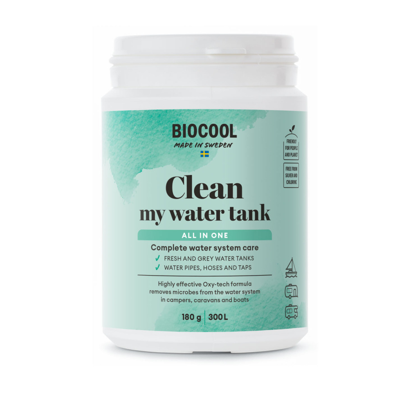 Biocool Clean My Water Tank -jauhe 300L ryhmässä Vesi & Sanitaatio / Kemikaalit / WC/Säiliön Puhdistus & Varusteet @ Campmarket (80681)