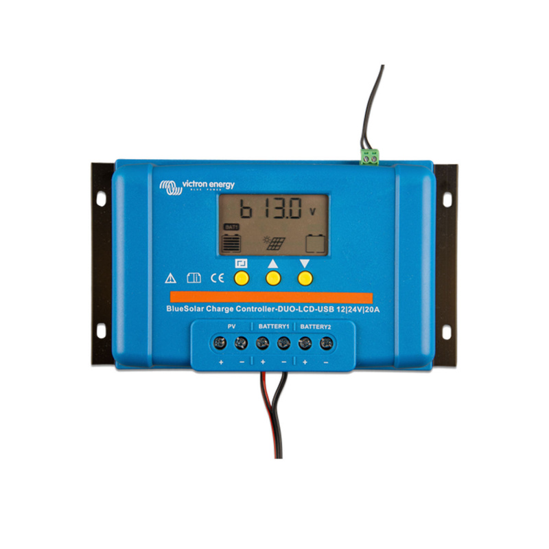 Victron Aurinkosäätimet BlueSolar PWM-LCD&USB 12/24V-20A ryhmässä Matkailuvaunu & Matkailuauto / Elektroniikka / Aurinkopaneelit / Aurinkopaneelisäätimet / PWM @ Campmarket (81220)