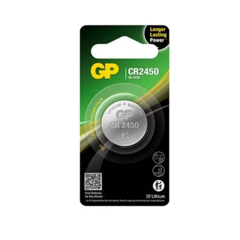 GP Lithium CR2450 1-p ryhmässä Matkailuvaunu & Matkailuauto / Elektroniikka / Akut & Muuntimet / Akut @ Campmarket (82590)