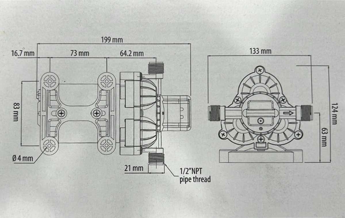 Painepumppu 12V 7L/min 1,4bar ryhmässä Vesi & Sanitaatio / Vesi / Vesipumput / Painepumpput @ Campmarket (66665)