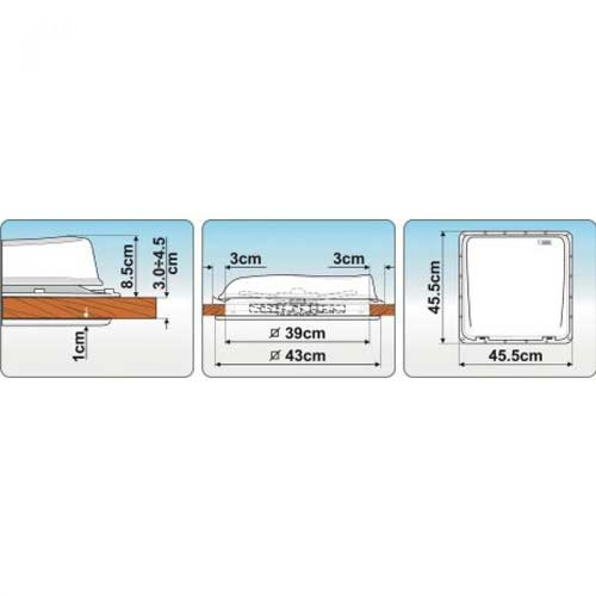 Kattoluukku Turbo Vent 12V Valkoinen 40x40 ryhmässä Matkailuvaunu & Matkailuauto / Koriosat / Kattoluukut / Kattoluukut 40*40cm @ Campmarket (67062)