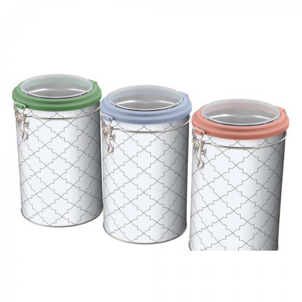 Plåtburk med Lock 1,5 L Blandade färger ryhmässä Kotitalous & Keittiö / Keittiötarvikkeet / Ruokasäilytys @ Campmarket (67897)