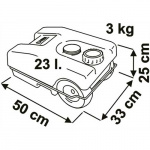 Harmaavesisäiliö 23L Pyörillä