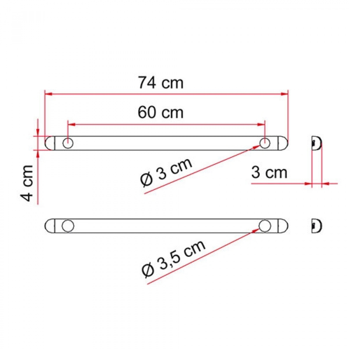 Fiamma Kit Support Bar ryhmässä Matkailuvaunu & Matkailuauto / Koriosat / Polkupyörätelineet / Lisätarvikkeet @ Campmarket (69866)