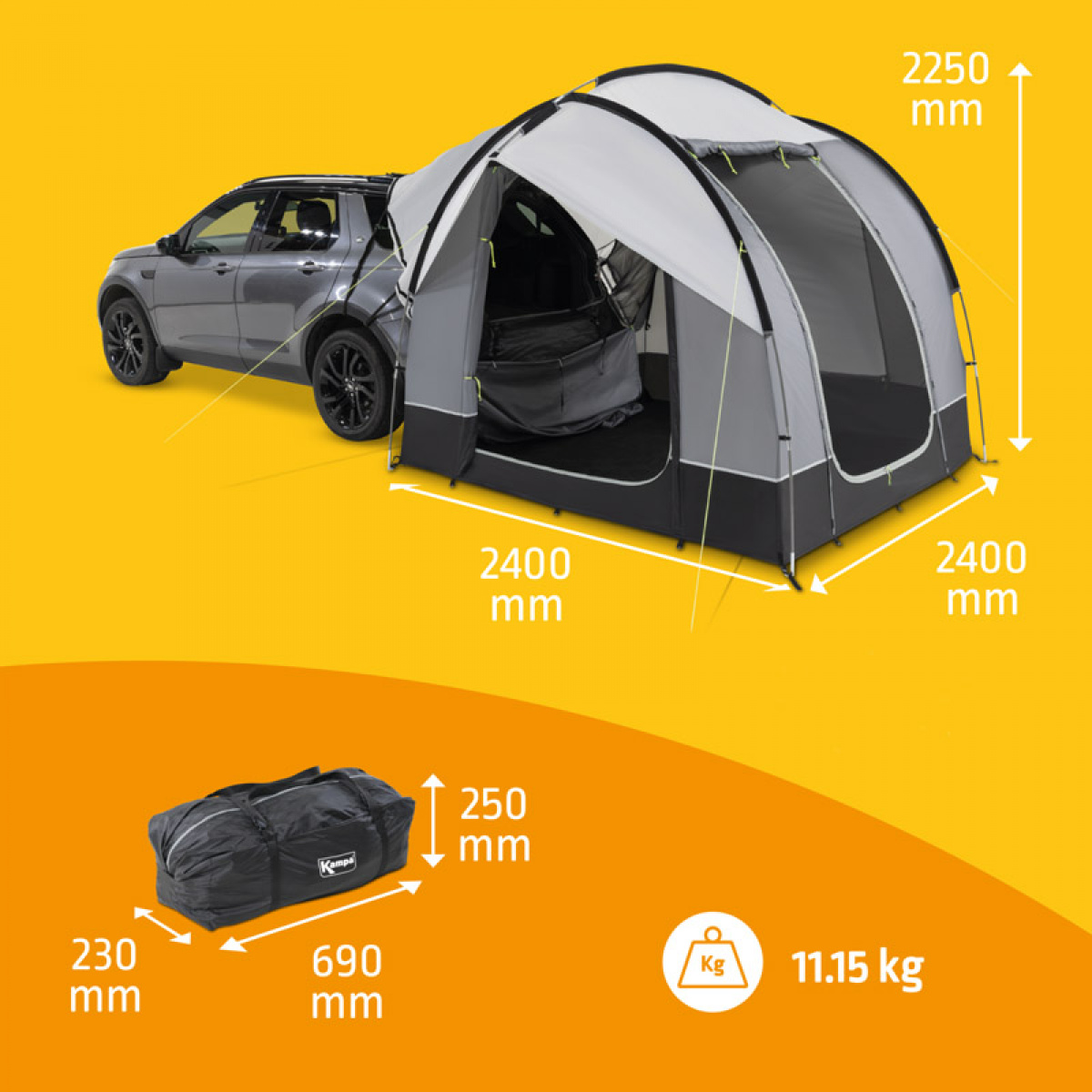 Kampa Tailgater 240 ryhmässä Etuteltat & Markiisit / Asuntovaunun Etuteltat / Erikoisteltat @ Campmarket (70126)