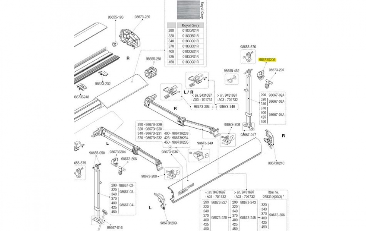 Fiamma Kiinnityssarja Oikea Puoli F80S ryhmässä Etuteltat & Markiisit / Markiisit / Matkailuauto Markiisit / Fiamma / Varaosat @ Campmarket (70537)