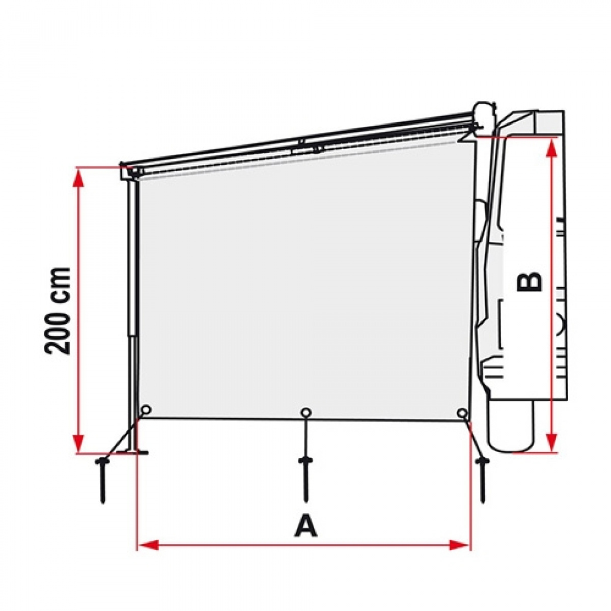 Fiamma Sun View Side F45/ F70/ F65/F80 ryhmässä Etuteltat & Markiisit / Markiisit / Matkailuauto Markiisit / Fiamma / Lisävarusteet @ Campmarket (71223)