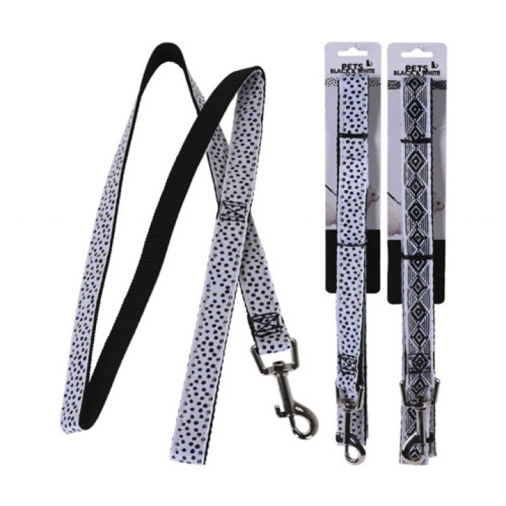 Kissan Talutushihna Black&White 120cm ryhmässä Muut Tuotteet / Lemmikkieläimille @ Campmarket (71682)