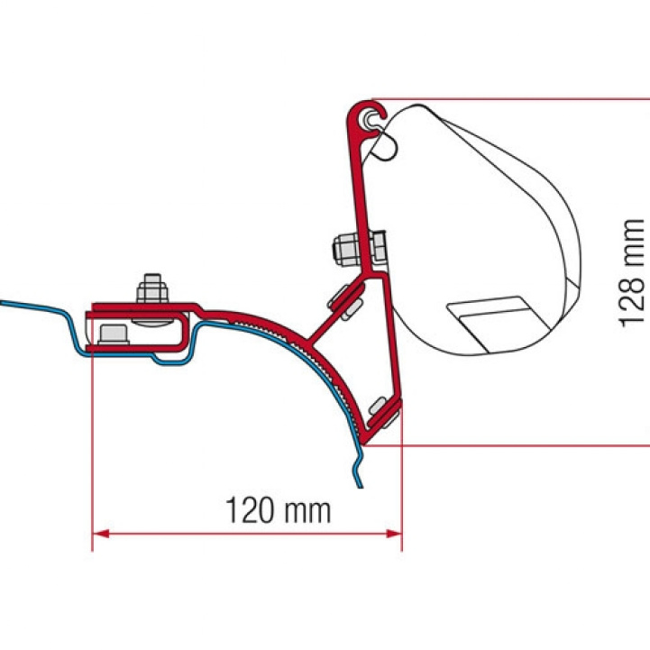 Fiamma Adapteri F35 VW T5/T6 MultivanTransporter 2003- ryhmässä Matkailuvaunu & Matkailuauto / Pakettiautot & Retkeilyautot / Markiisit / Markiisi Adapterit / Fiamma / F35/F40-Muut Ajoneuvot @ Campmarket (72372)