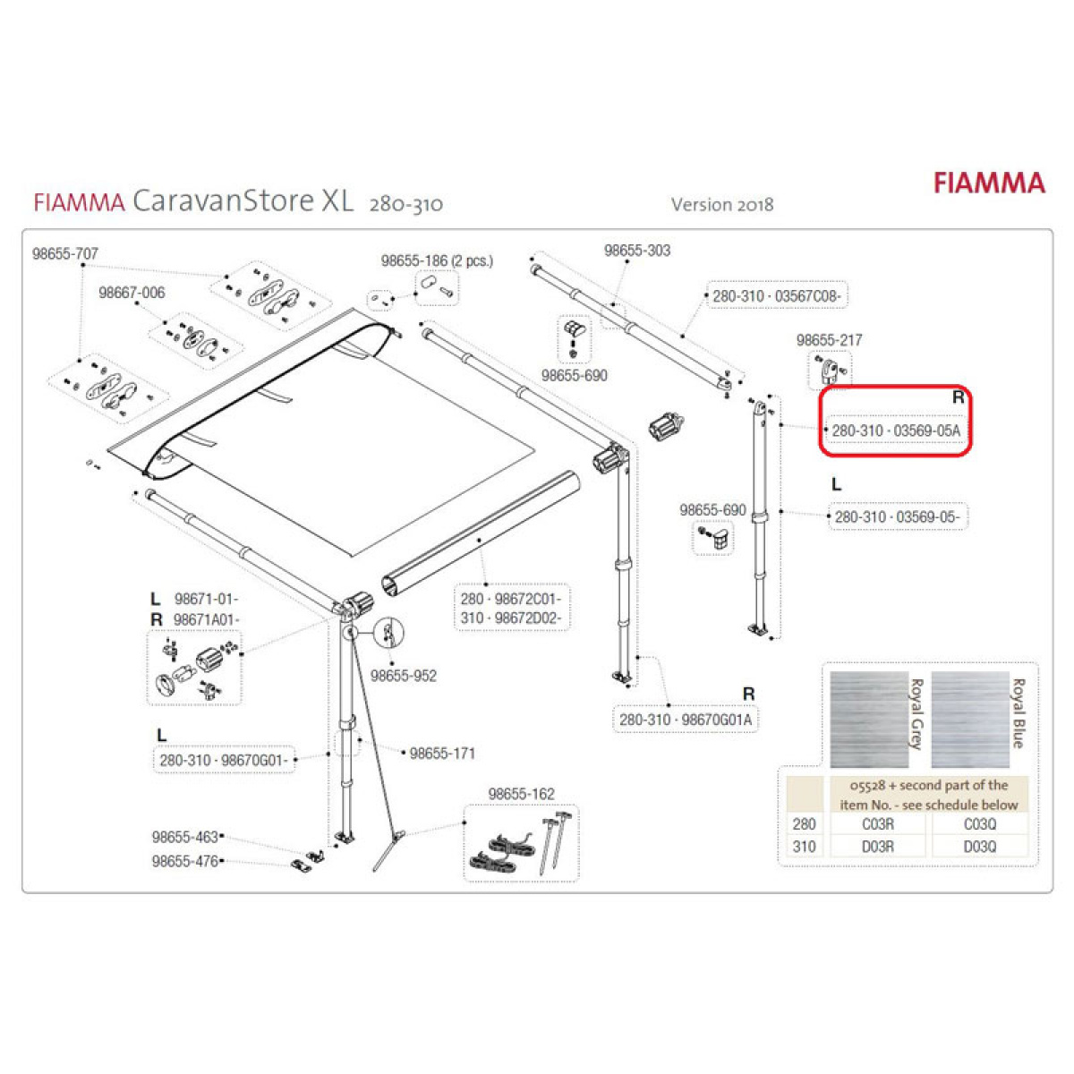 Tukijalka Caravanstore XL 280-310 Oikea ryhmässä Etuteltat & Markiisit / Markiisit / Matkailuvaunu Markiisit / Lisävarusteet Matkailuvaunun Markiiseihin / Lisävarusteet Caravanstore @ Campmarket (73014)