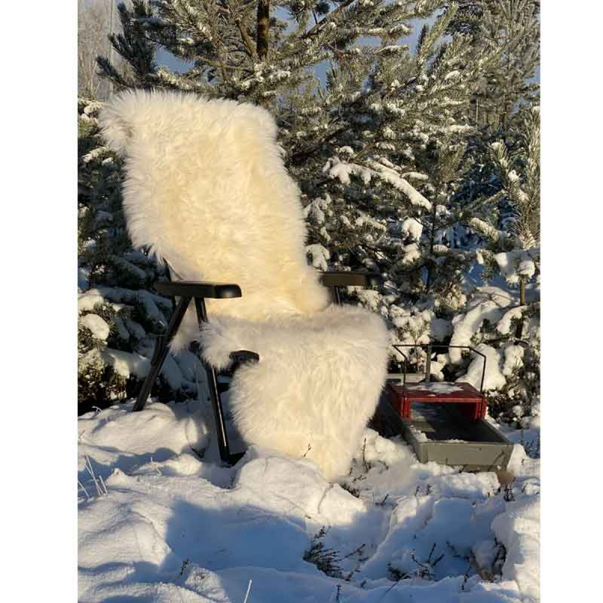 Lampaannahka Gently Valkoinen 180x60cm Royal Camping ryhmässä TALVI / Talvituotteet @ Campmarket (73801)