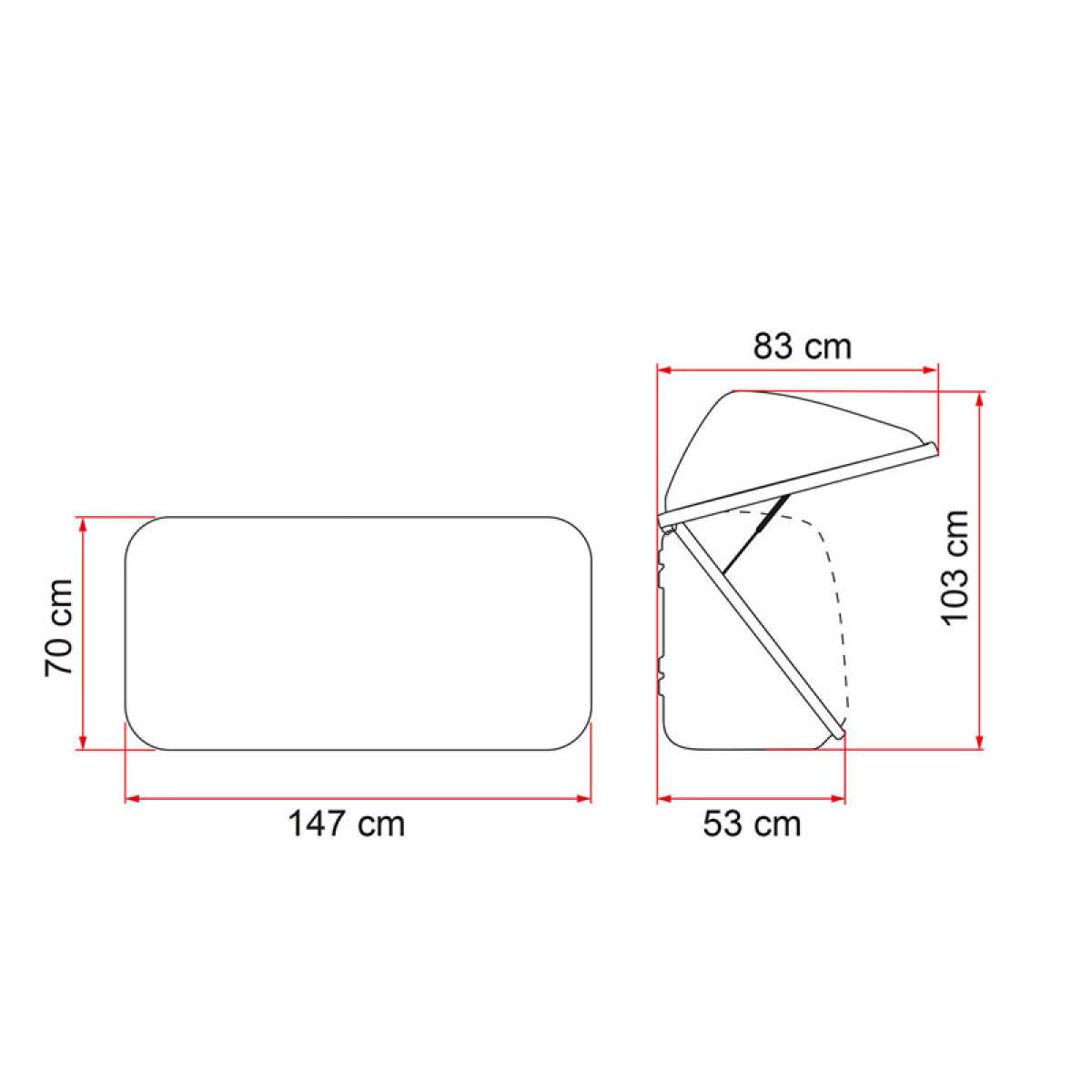 Kattolaatikko Fiamma Ultra-Box 500 ryhmässä Matkailuvaunu & Matkailuauto / Koriosat / Polkupyörätelineet / Lisätarvikkeet @ Campmarket (74749)