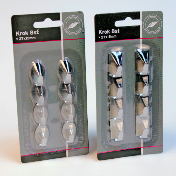 Koukku 8 kpl 27x15 mm Itseliimautuva ryhmässä Matkailuvaunu & Matkailuauto / Lukot & Varusteet / Koukut & Ripustimet @ Campmarket (76177)