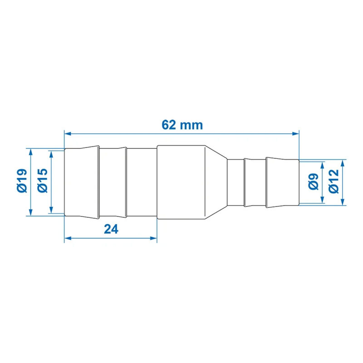 ProPlus Pienentäjä 19-12mm 2 kpl ryhmässä Vesi & Sanitaatio / Vesi / Vesiliitännät yms. / Liitokset @ Campmarket (77126)