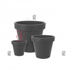 Pieni ruukku 30 cm Antrasiitti