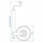 ProPlus Tukipyörä 48 mm Muovivanne Ilmarenkaalla 260x85 mm