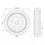 ProPlus Metallivanne Varapyörä Kumirenkaalla 200x60 mm