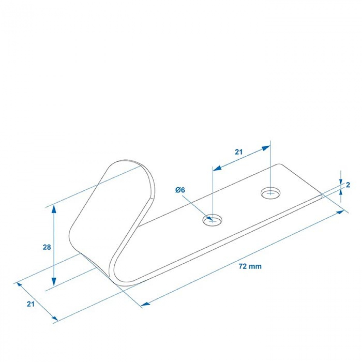 ProPlus Kierrettävä Metallikoukku 72x21x2 mm ryhmässä Muut Tuotteet / Autotarvikkeet @ Campmarket (78354)