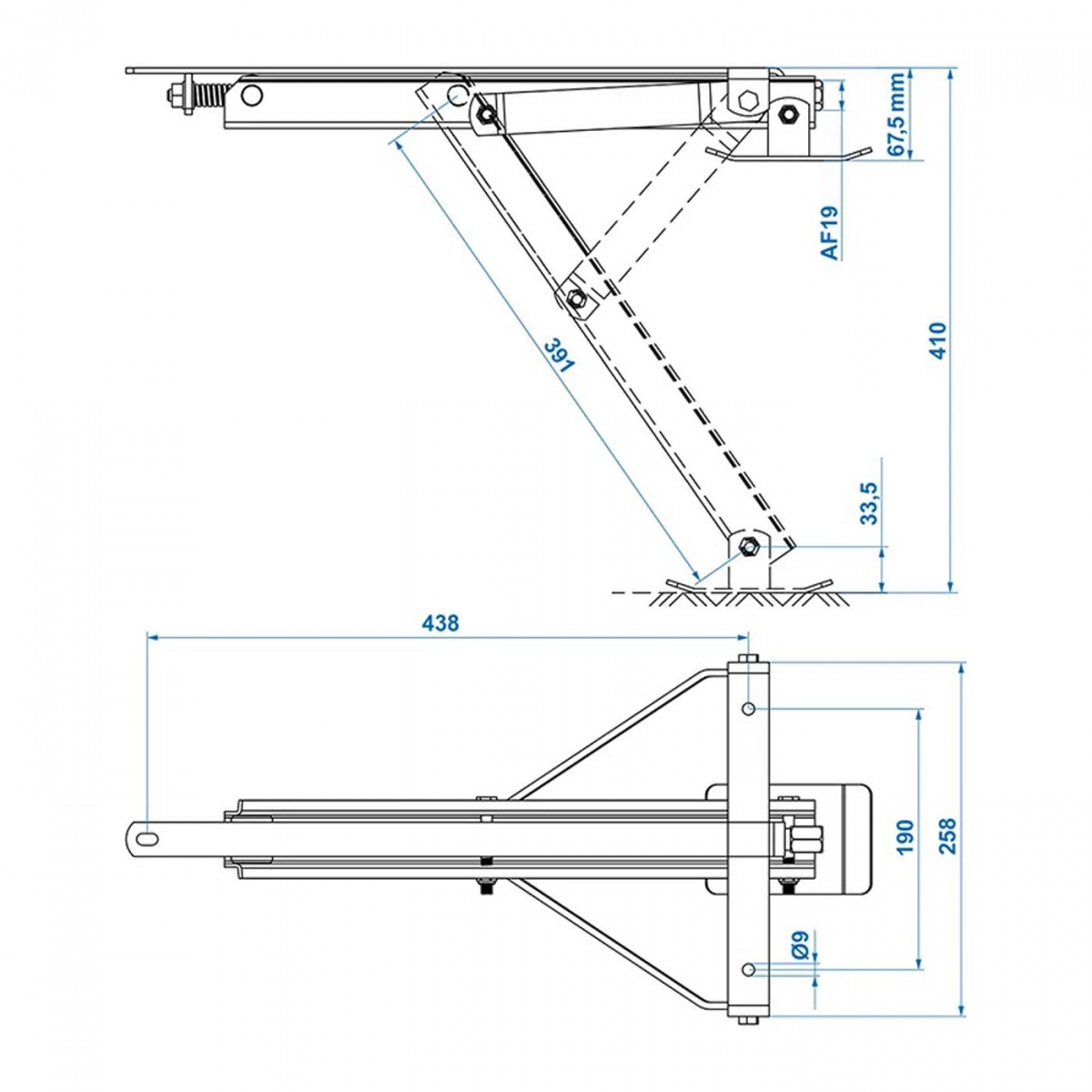 ProPlus Tukijalka Kompakti 438x265 mm K: 410 mm ryhmässä Matkailuvaunu & Matkailuauto / Koriosat / Tukijalat @ Campmarket (78363)